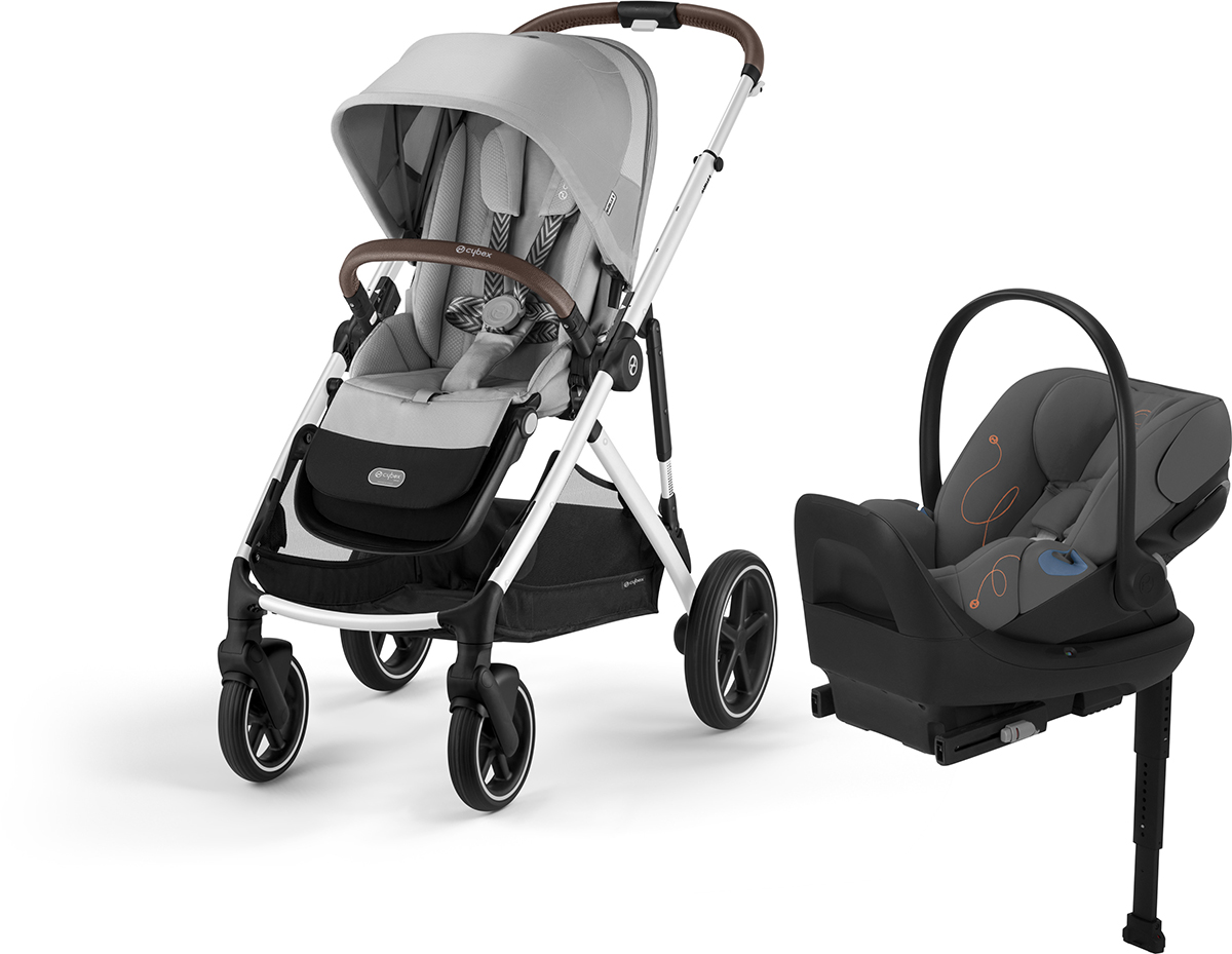 Cybex Gazelle 2 + Cloud G Lux SensorSafe Travel System Bundle - Silver Frame / Lava Grey / Lava Grey