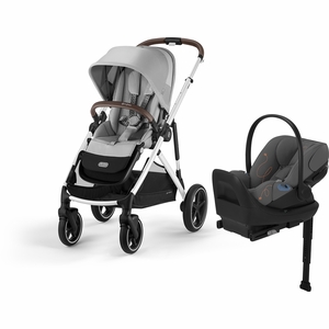 Cybex Gazelle S 2 + Cloud G Lux SensorSafe Travel System Bundle - Silver Frame / Lava Grey / Lava Grey