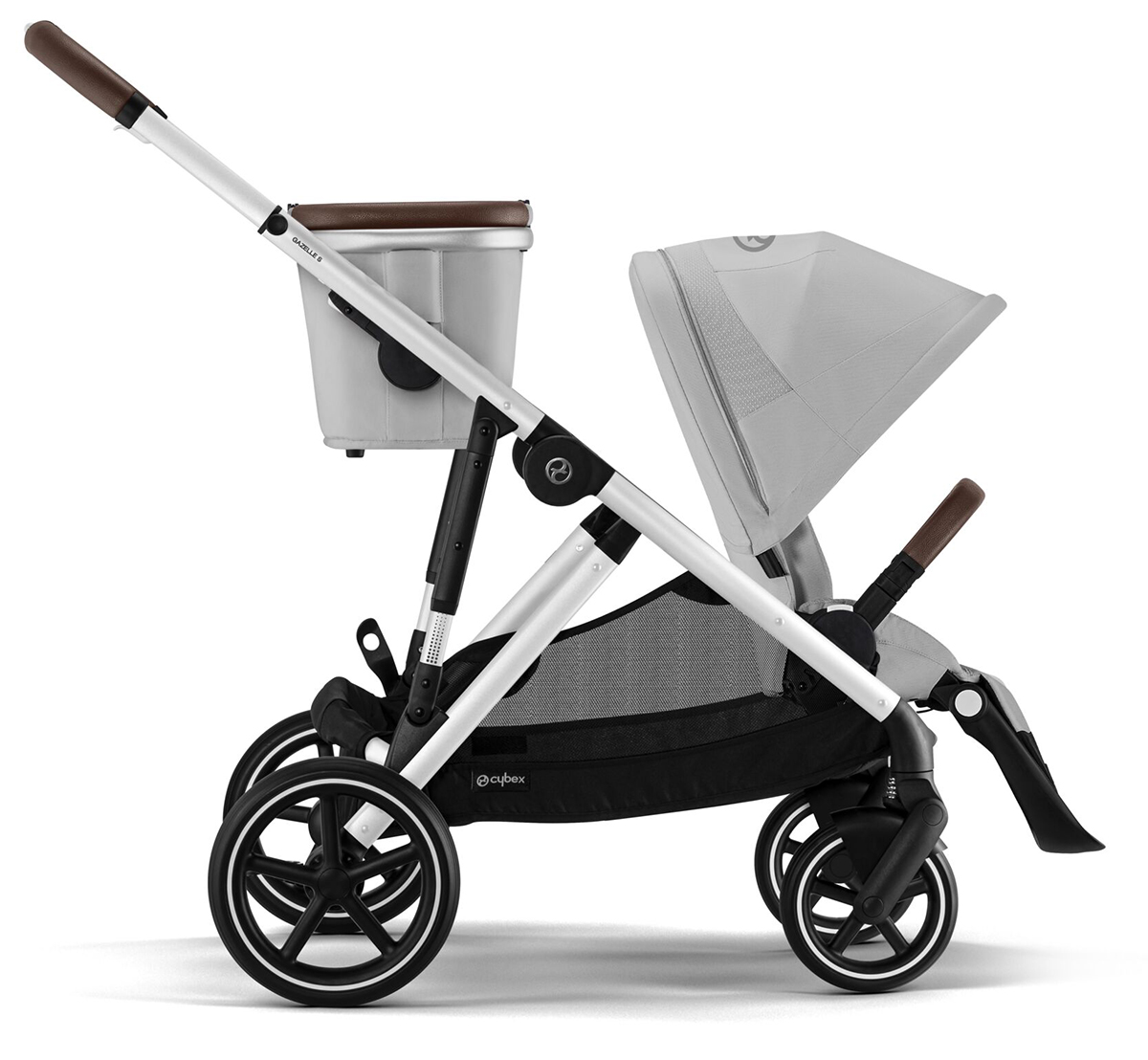 Cybex Gazelle 2 Single-to-Double Stroller - Silver Frame / Lava Grey