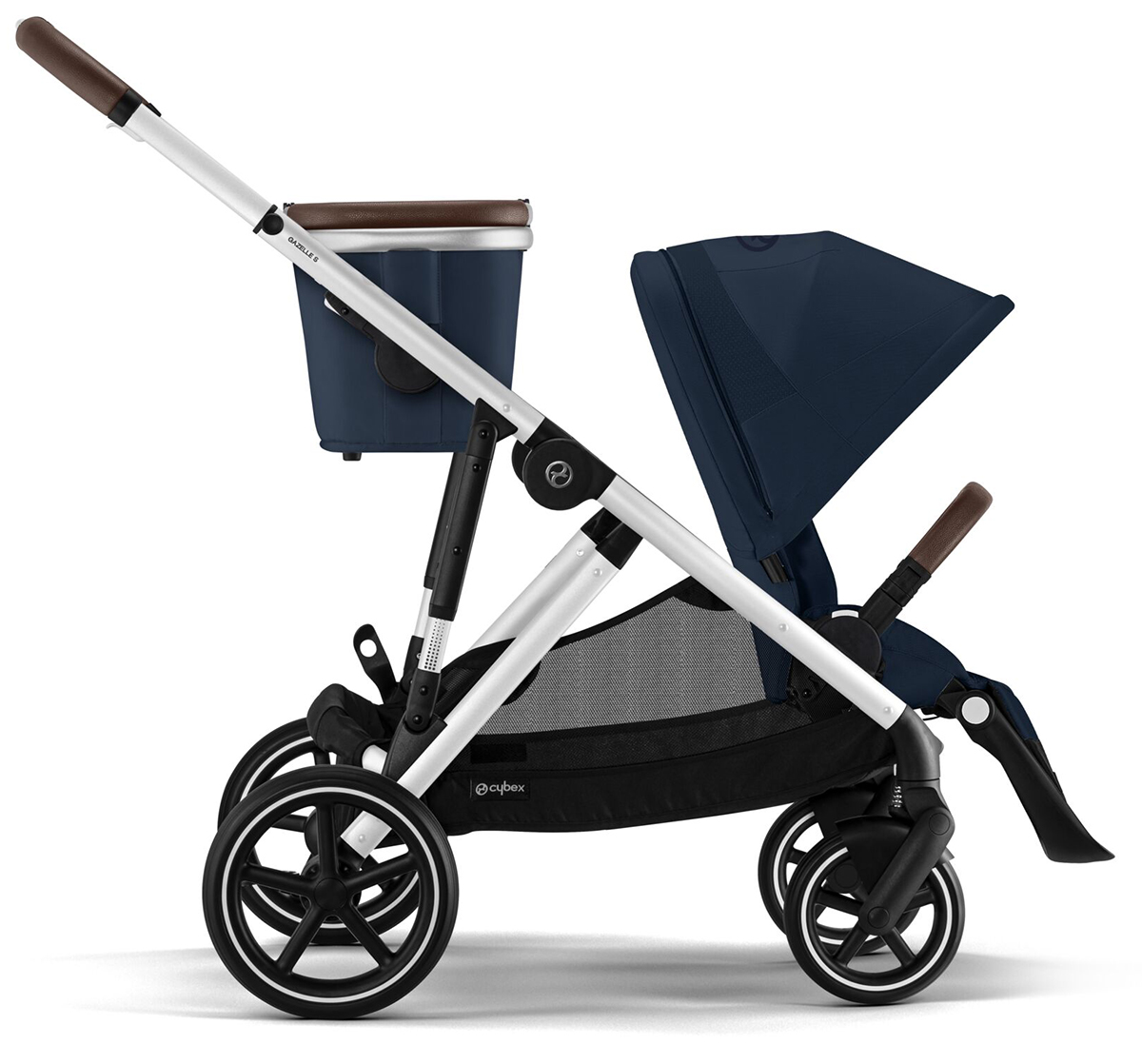 Cybex Gazelle 2 Single-to-Double Stroller - Silver Frame / Ocean Blue