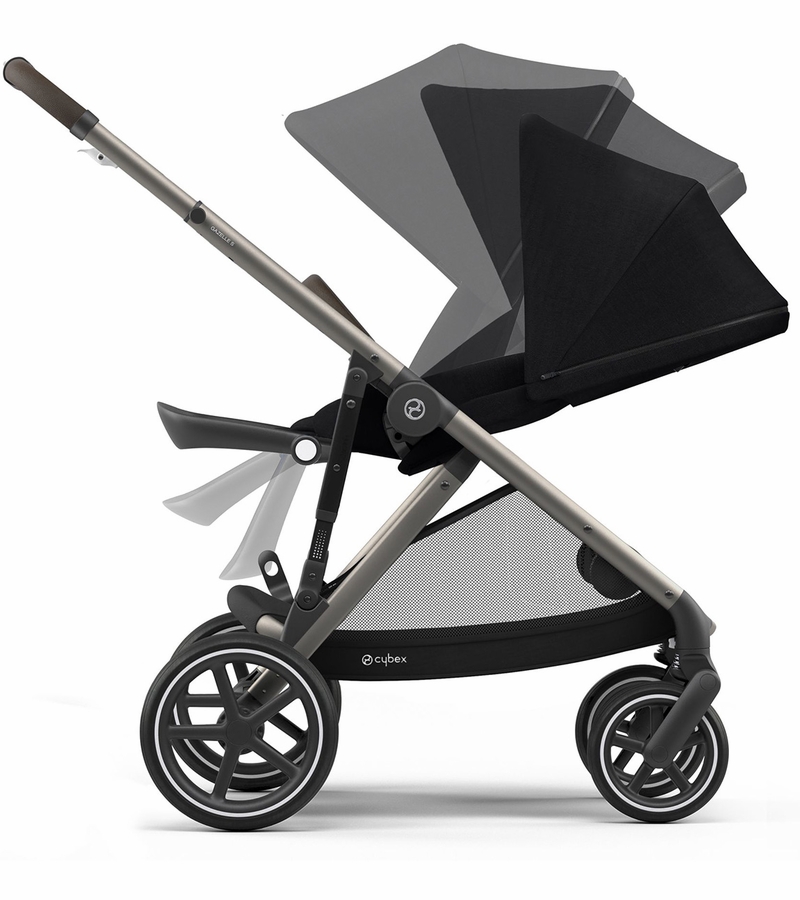 Cybex Gazelle S Double Stroller Bundle - Navy Blue / Moon Black (Taupe ...