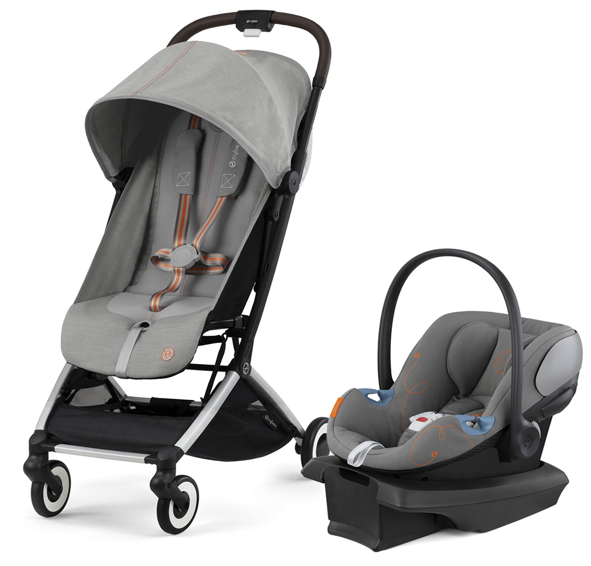 Cybex Orfeo Compact Stroller + Aton G SensorSafe Travel System Bundle