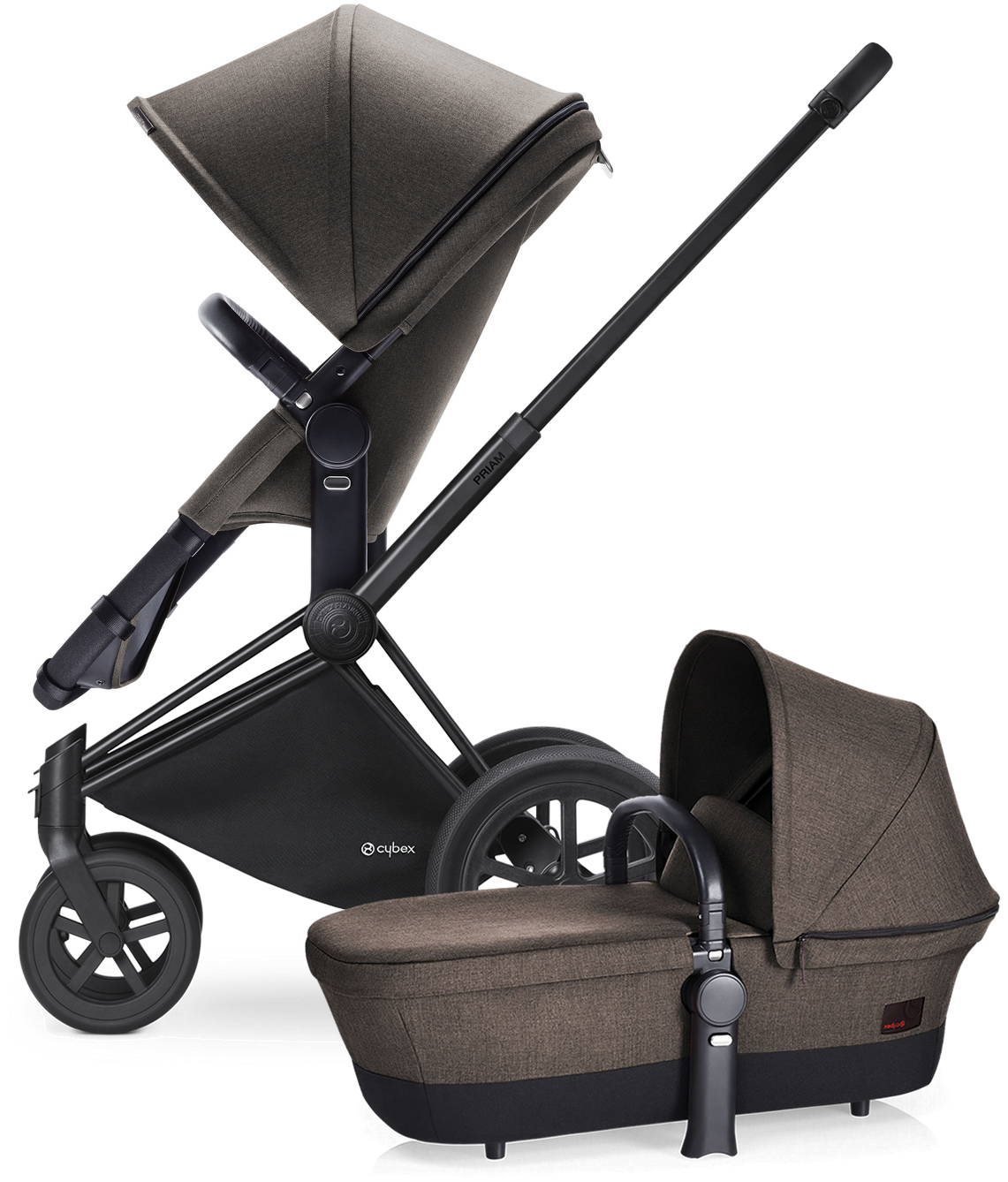Cybex Priam 2017 / 2018 2-in-1 All-Terrain Stroller - Matte Black/Desert Khaki