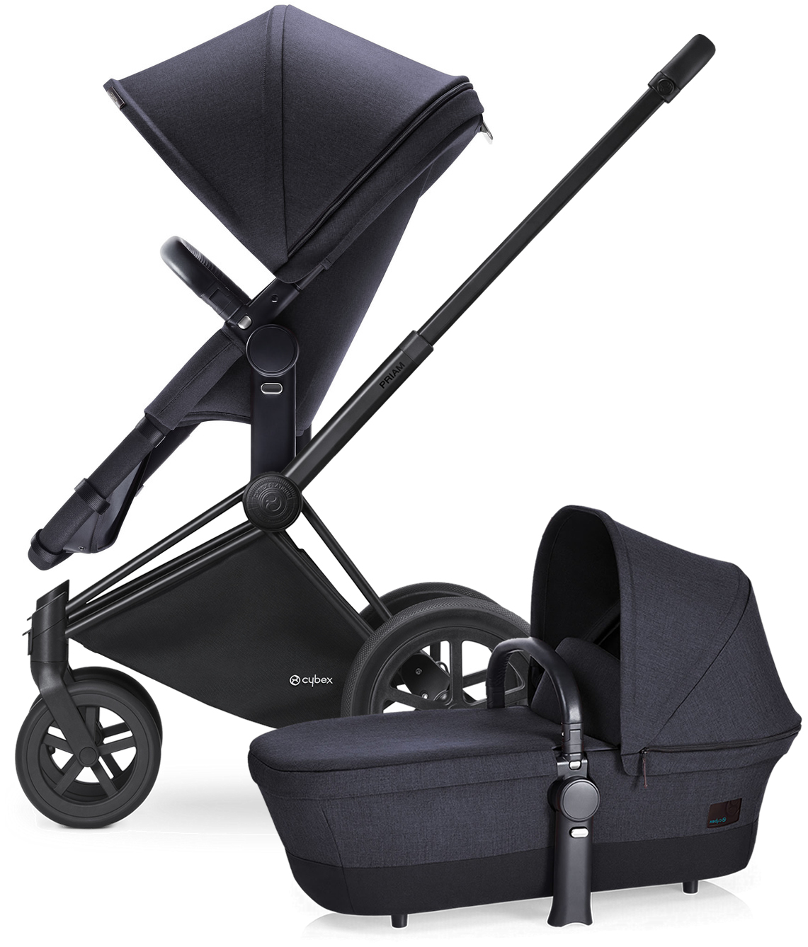 Cybex Priam 2017 / 2018 2-in-1 All-Terrain Stroller - Matte Black/True Blue