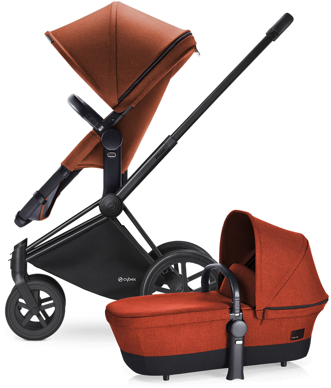 Cybex Priam 2-in-1 Trekking Stroller - Matte Black/Autumn Gold