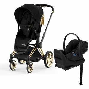 Cybex Priam 4 + Cloud G Lux SensorSafe Travel System Bundle - Jeremy Scott Wings / Moon Black