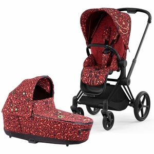Cybex Priam 4 Complete Stroller with Lux Bassinet Bundle - Rockstar by Alec Voelkel