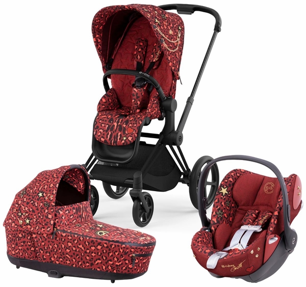 Cybex Priam 4 with Lux Bassinet + Cloud Q Travel System Bundle - Rockstar by Alec Voelkel