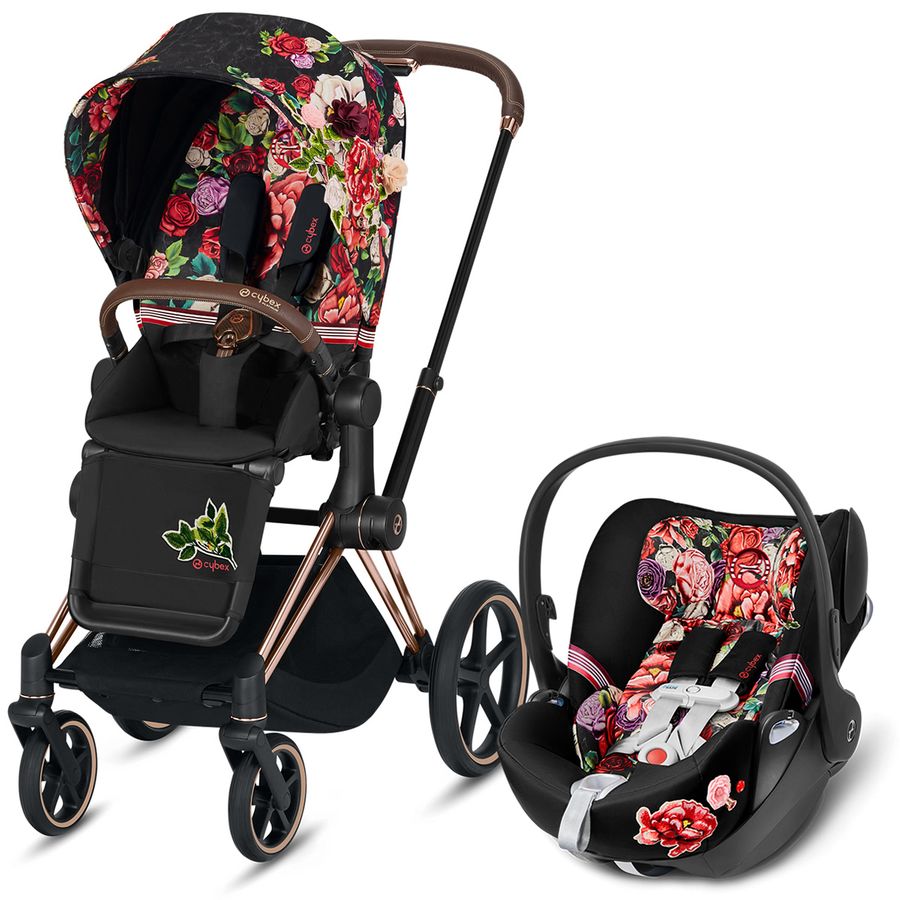 Cybex Priam & Cloud Q Travel System Spring Blossom Dark