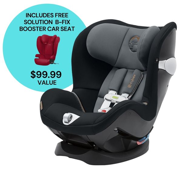 Cybex Sirona M SensorSafe Convertible Car Seat + Solution BFix Booster Bundle Pepper Black
