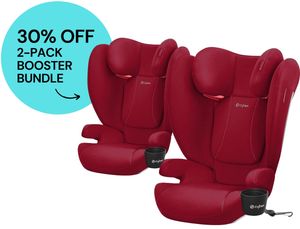 Cybex Solution B-fix Booster Car Seat - Dynamic Red (2 Pack)