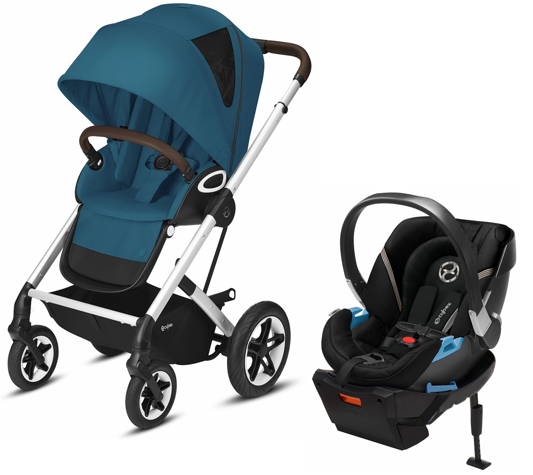 Cybex Talos Lux + Aton 2 Travel System Bundle - River Blue / Deep Black