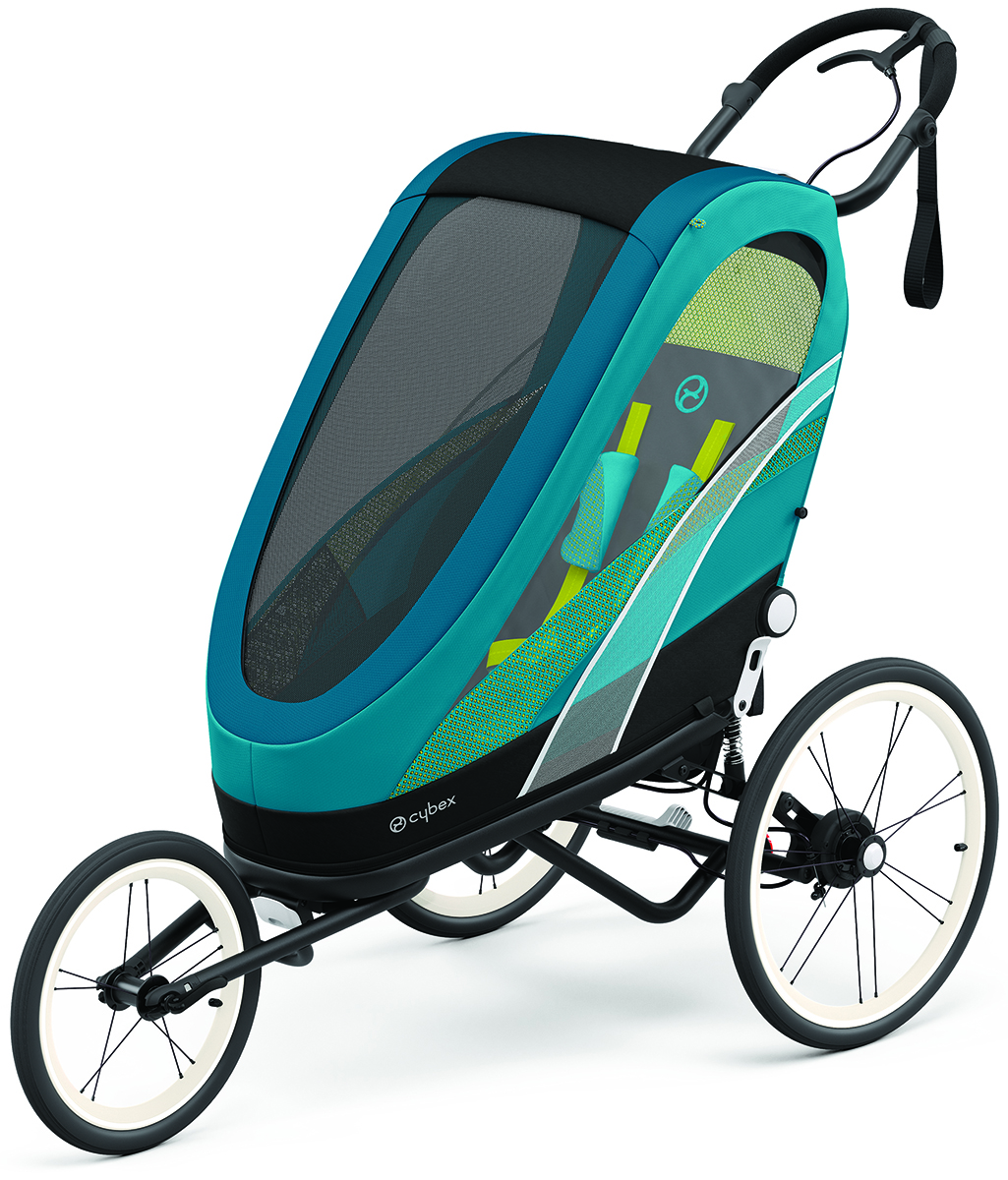 Cybex Zeno Multisport Trailer Bundle - Black Frame + Maliblue Seat Pack