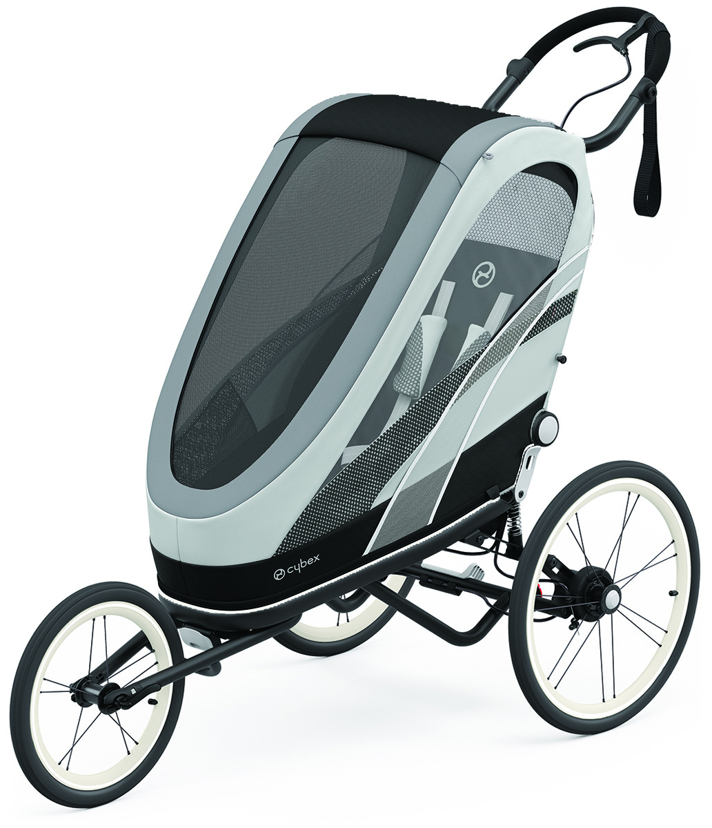 Cybex Zeno Multisport Trailer Bundle - Black Frame + Medal Grey Seat Pack