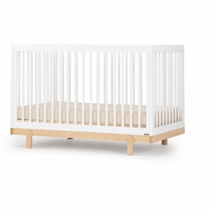 dadada Bliss 4-in-1 Convertible Crib - White / Natural
