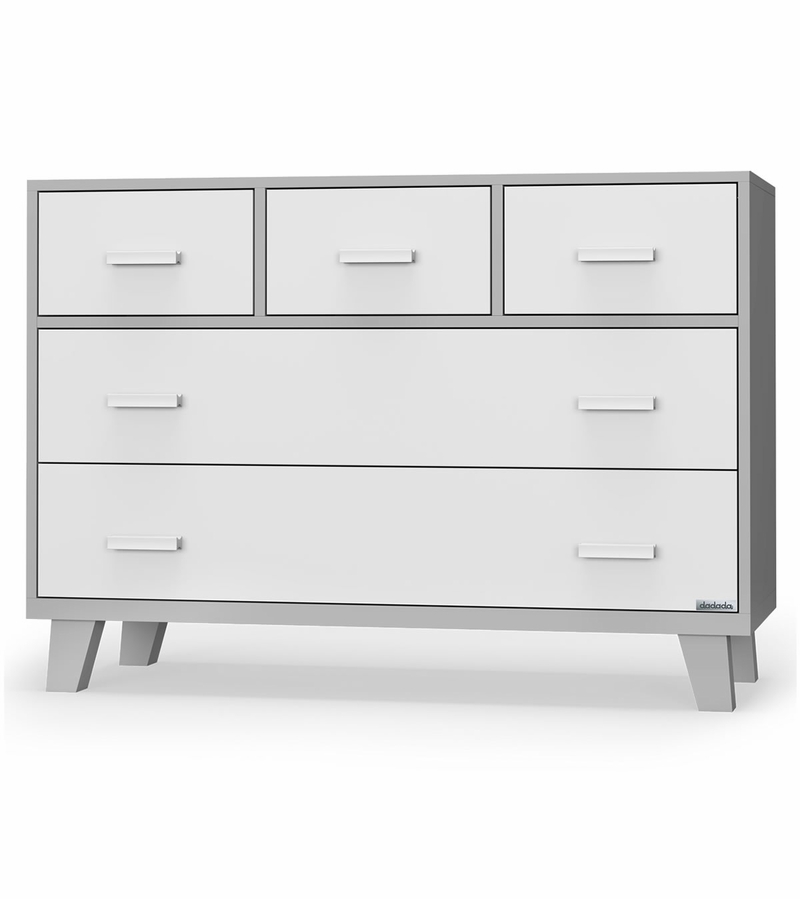 dadada Boston 5Drawer Dresser White/Gray