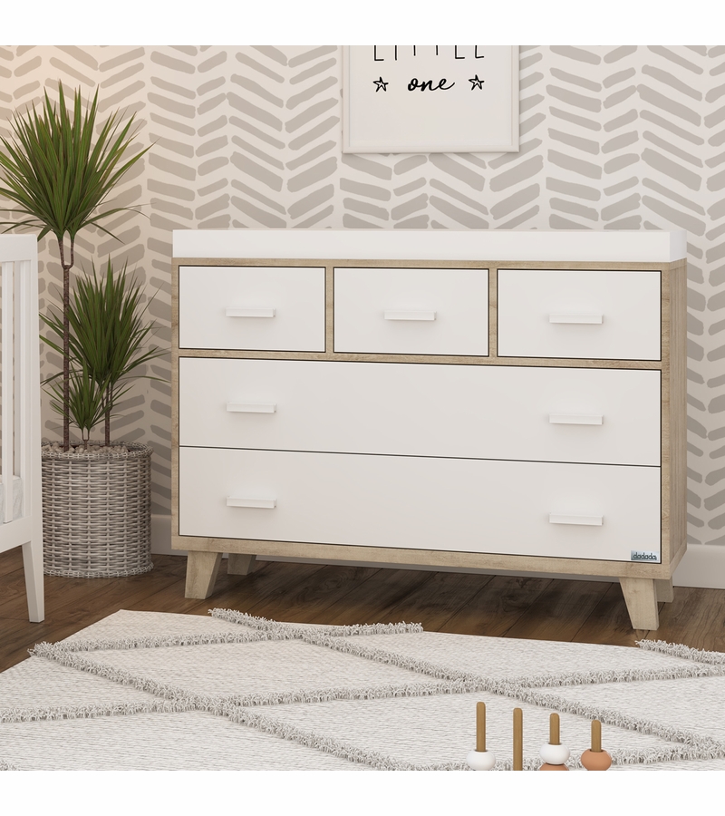 dadada Boston 5Drawer Dresser White/Oak