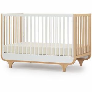 dadada Jolly 3-in-1 Convertible Crib - White / Natural