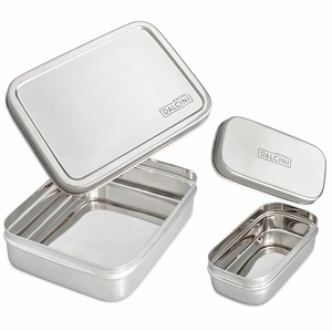 Dalcini Stainless Bistro & Snacker Combo Stainless Steel Storage Set