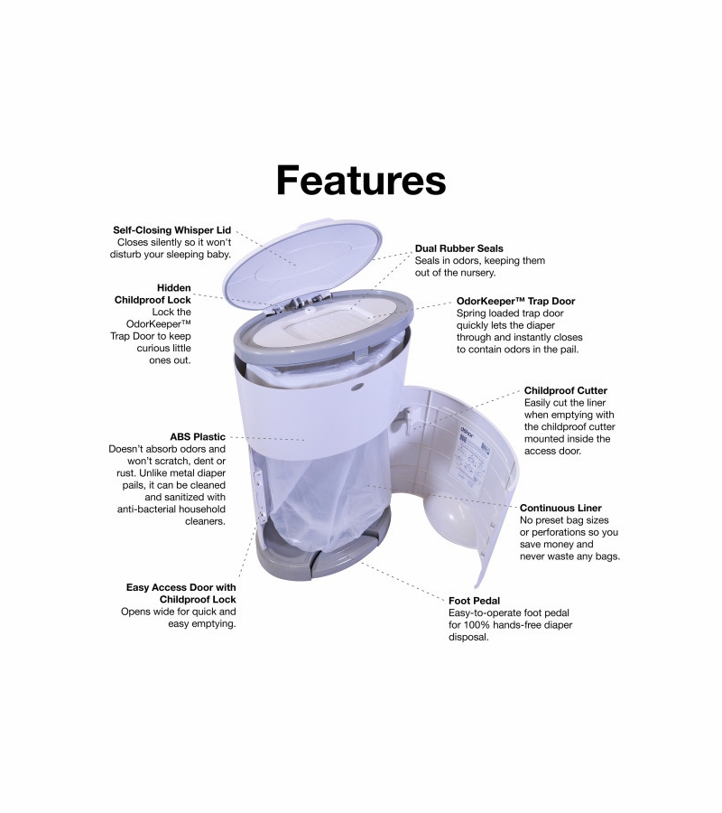 Dekor Classic Diaper Pail Gift Set White