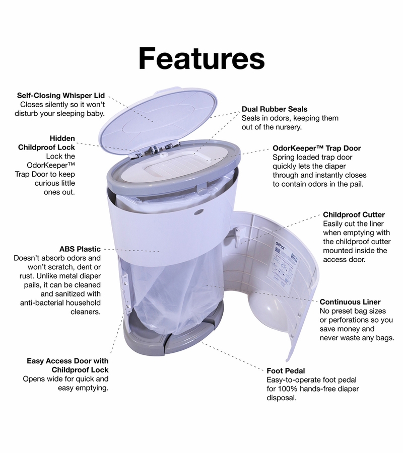 Dekor Plus Diaper Pail Gift Set White