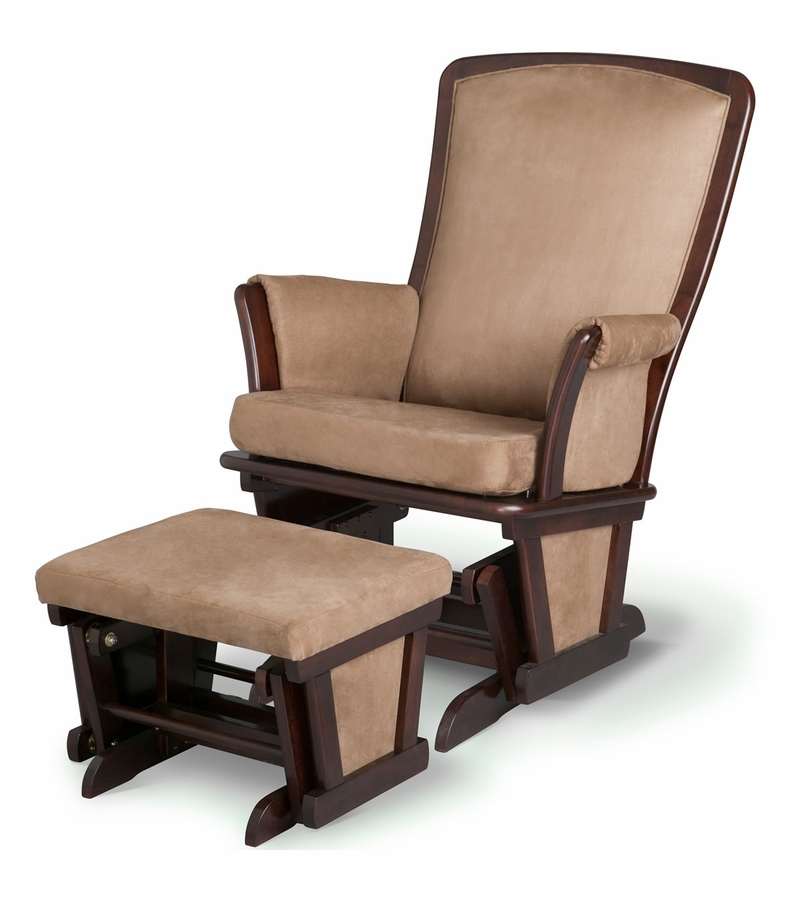 Delta Upholstered Glider & Ottoman Black Cherry Espresso