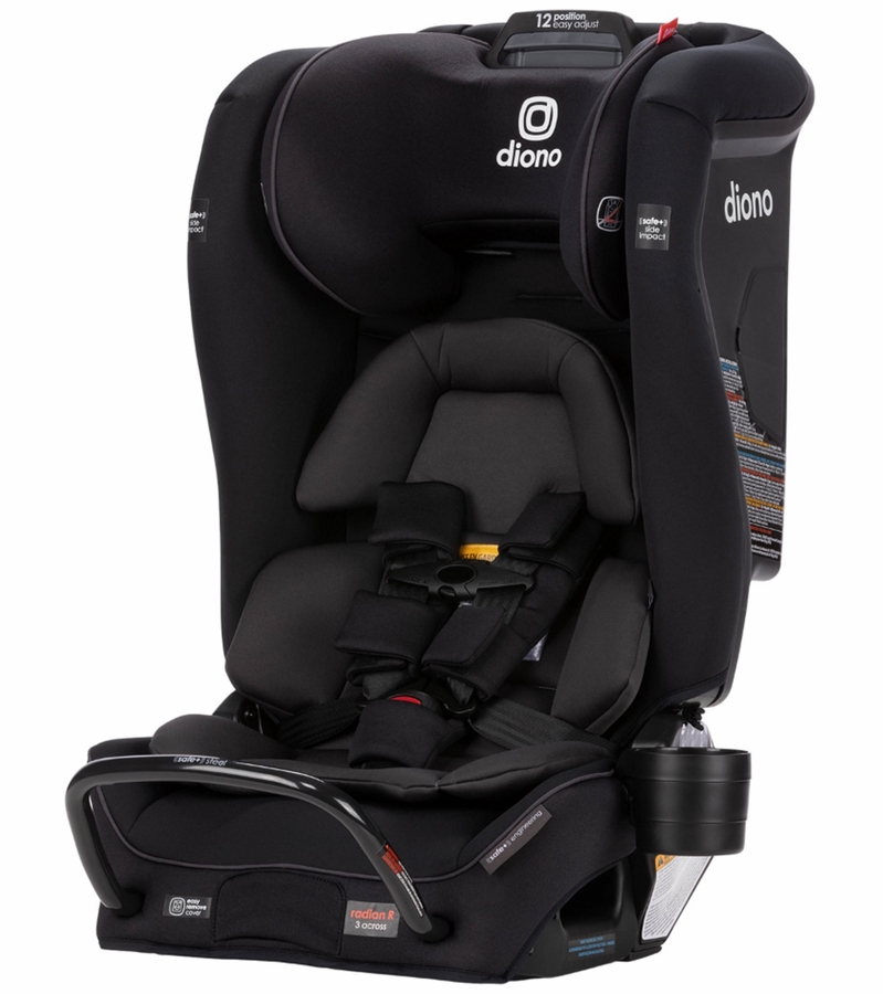 Diono Radian 3 RXT Safe+ Narrow AllinOne Convertible Car Seat Black Jet