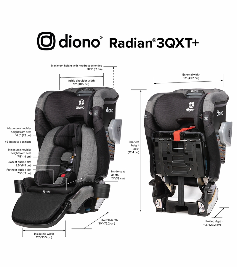 Diono Radian 3QXT+ FirstClass SafePlus Narrow AllinOne Convertible