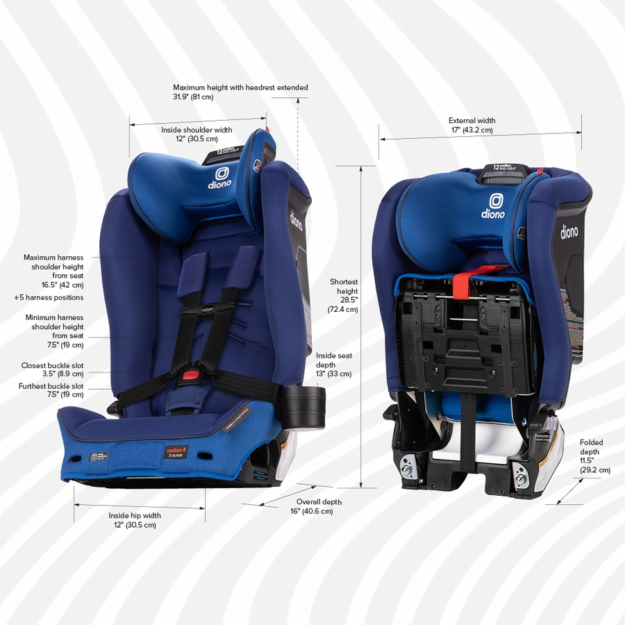 Diono Radian 3R SafePlus AllinOne Convertible Car Seat Blue Sky