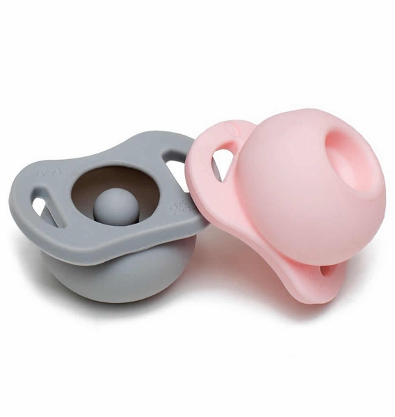 Doddle & Co. The Pop Pacifier, 2 Pack - Oh Happy Grey + Make Me Blush