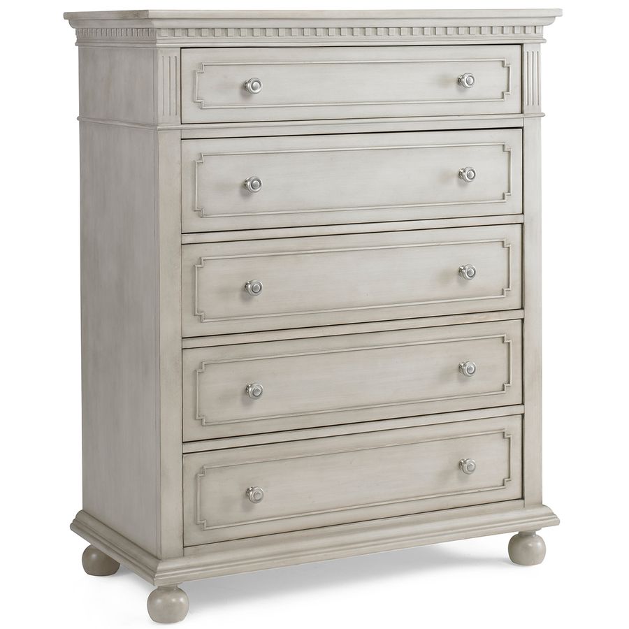Dolce Babi Naples 5 Drawer Dresser in Grey Satin