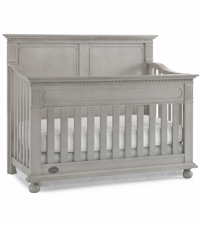 Dolce Babi Naples Full Panel Convertible Crib in Grey Satin