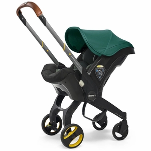 Doona+ Infant Car Seat & Stroller with Handlebar Cover Bundle - Racing Green / Brown Leather