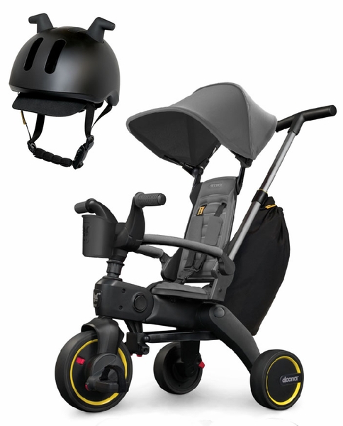 Doona Liki Trike S3 + Liki Helmet Bundle - Grey Hound / Black