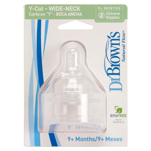 Dr. Brown's YCut Wide Neck Nipple, 2Pack