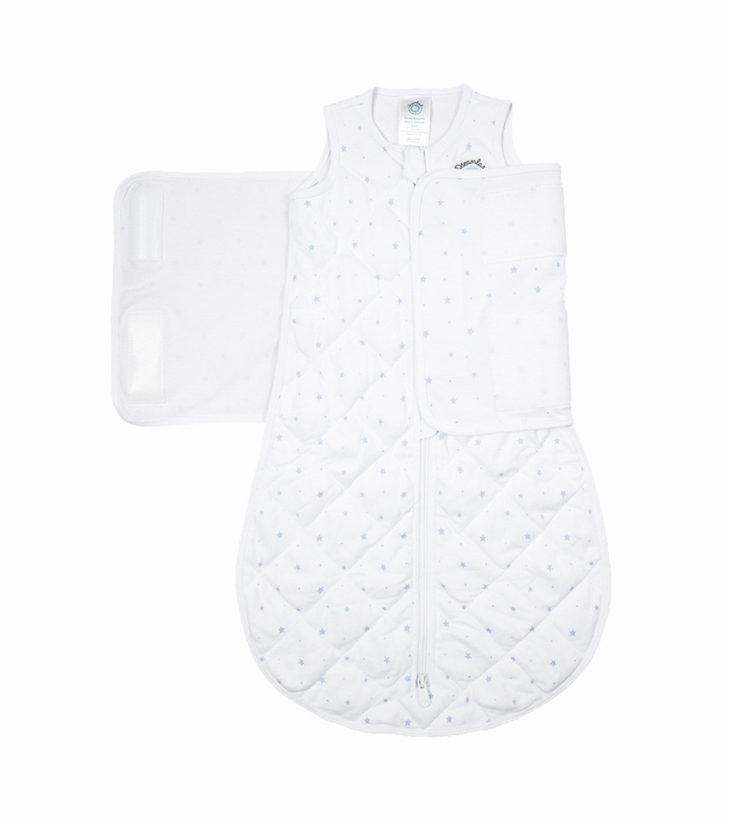 Dreamland Baby Dream Weighted Sleep Sack & Swaddle White w/ Blue