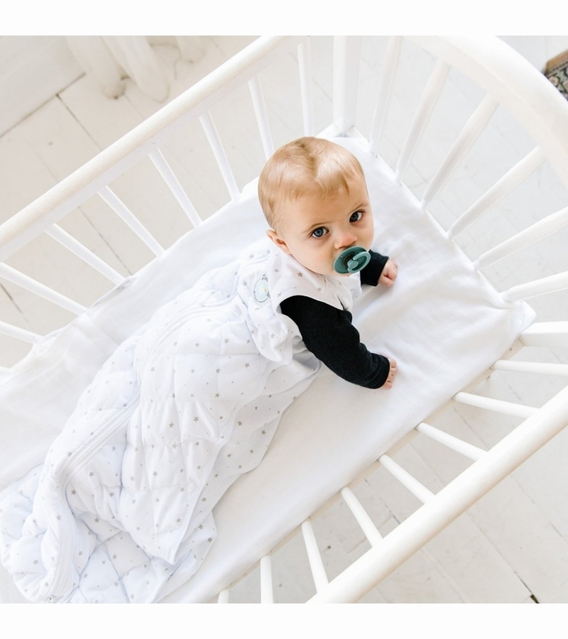 Dreamland Baby Dream Weighted Sleep Sack White w/ Blue Stars, 612 months