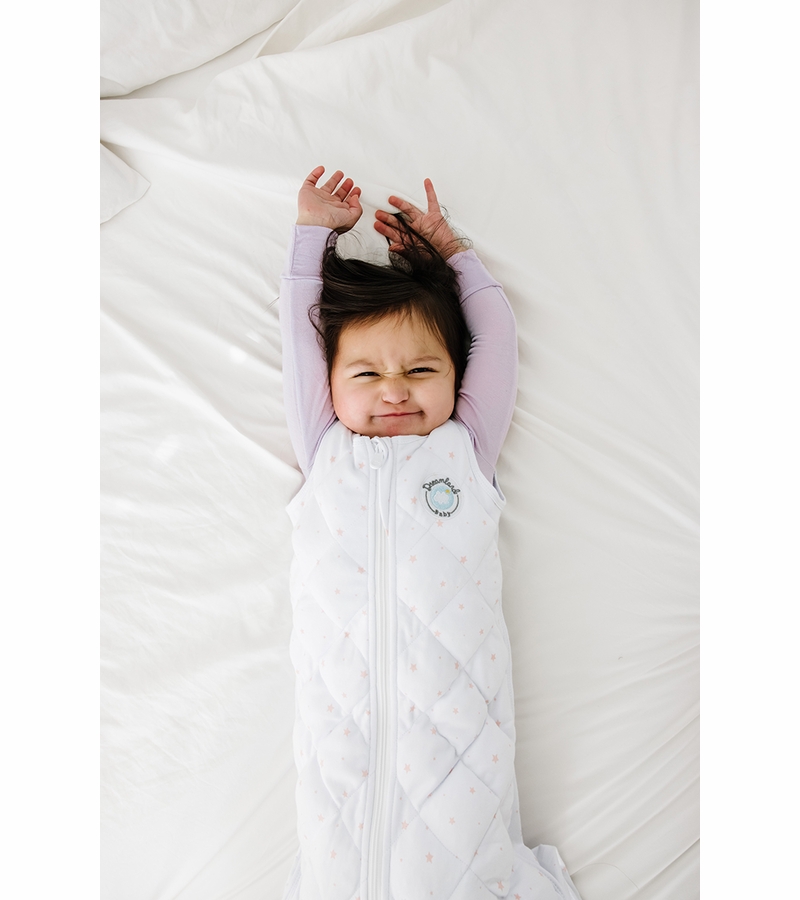 Dreamland Baby Dream Weighted Sleep Sack White w/ Pink Stars, 1224