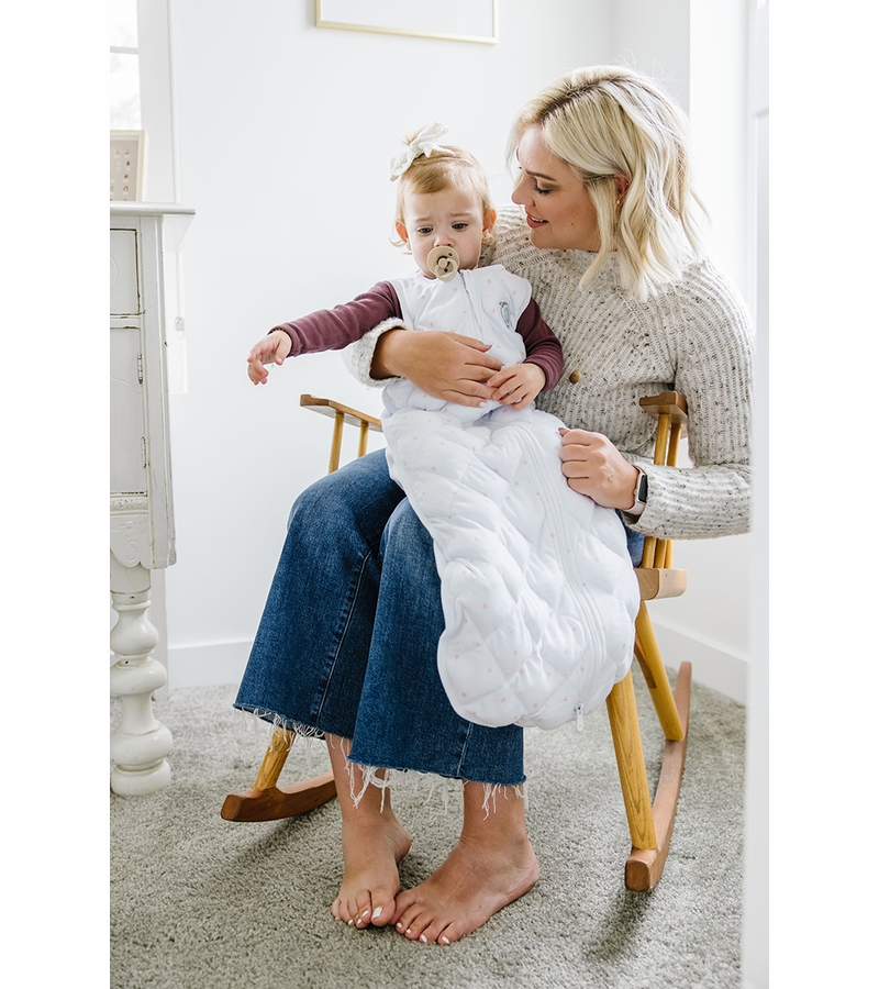 Dreamland Baby Dream Weighted Sleep Sack White w/ Pink Stars, 1224