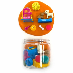 Earth Grown KidDoughs Play Dough-To-Go Jar - Puppies & Kitties (Scented)