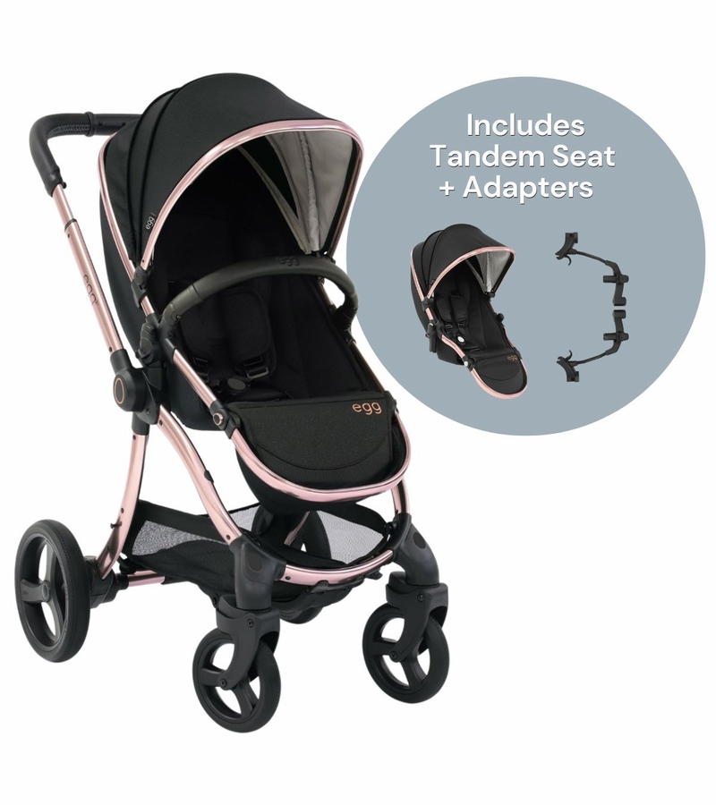 egg Strollers egg2 Double Stroller Bundle Diamond Black