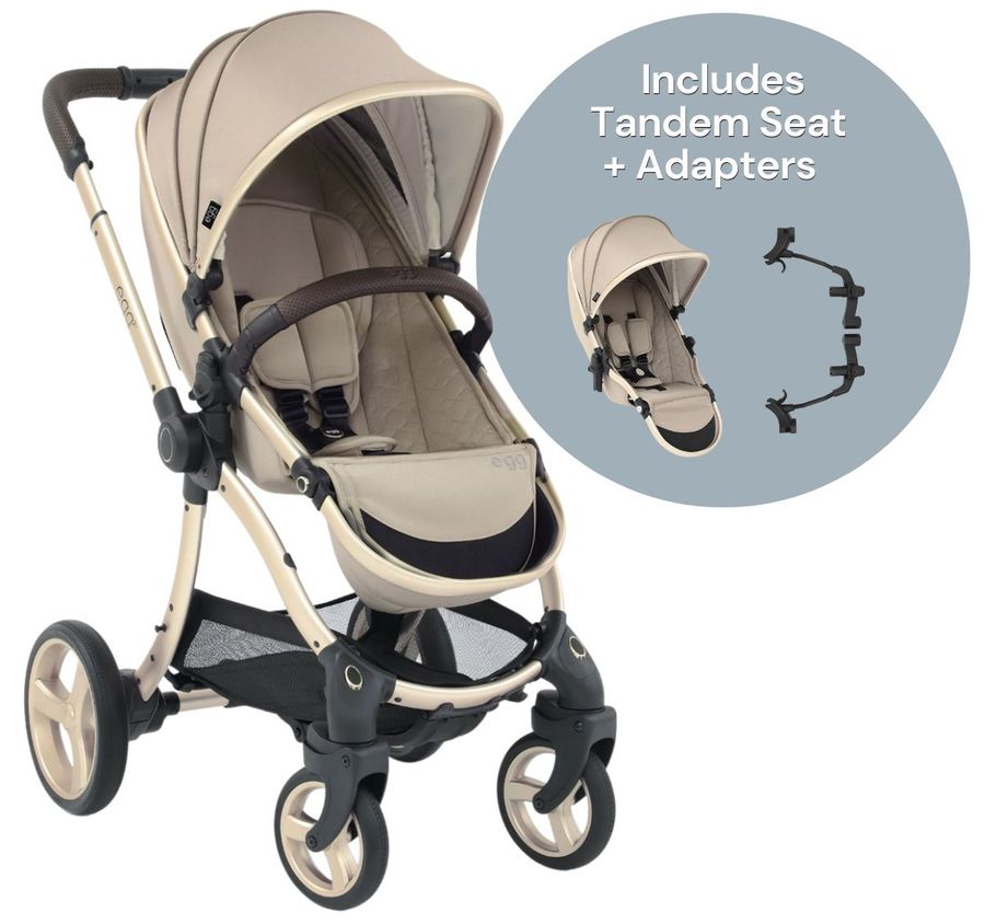 egg Strollers egg2 Double Stroller Bundle Feather