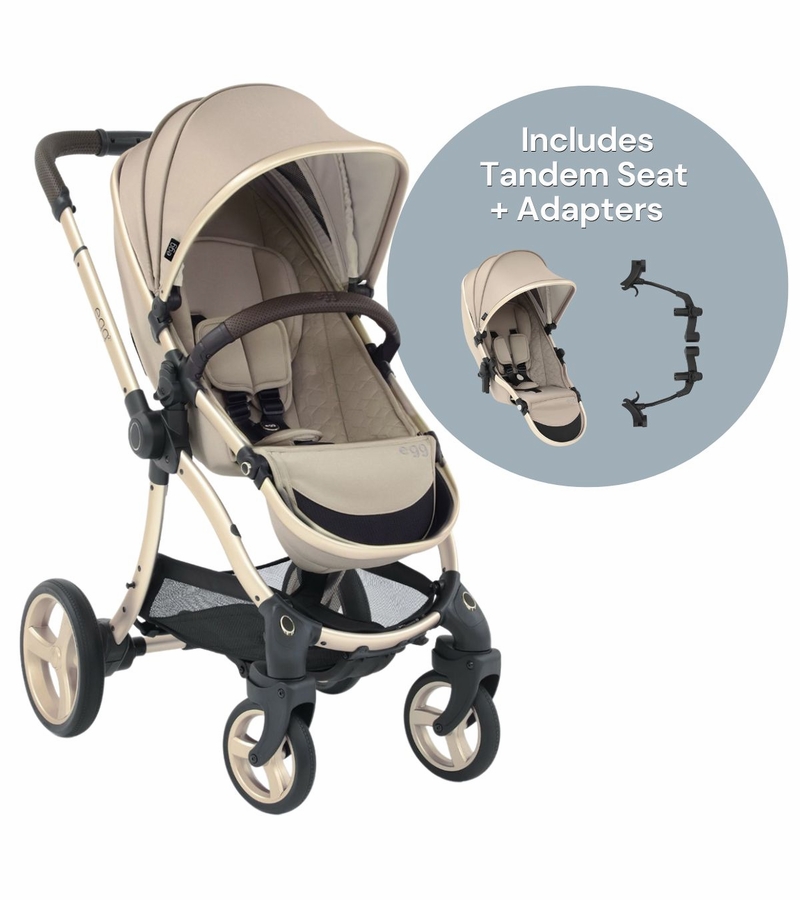 egg Strollers egg2 Double Stroller Bundle Feather