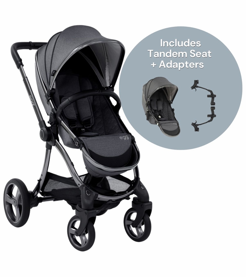 egg Strollers egg2 Double Stroller Bundle Quartz