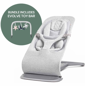 Ergobaby 3-in-1 Evolve Bouncer + Toy Bar Bundle - Light Grey