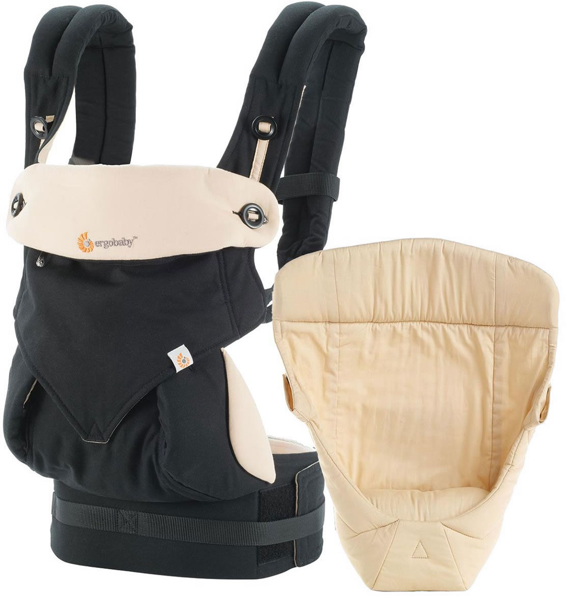 Ergobaby 360 Bundle of Joy Baby Carrier with Easy Snug Insert Black Camel