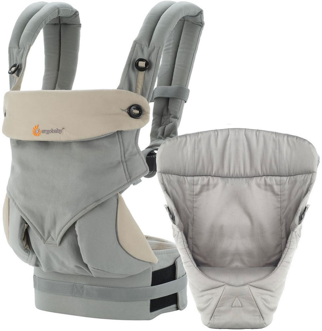 Ergobaby 360 Bundle of Joy Baby Carrier with Easy Snug Insert Grey