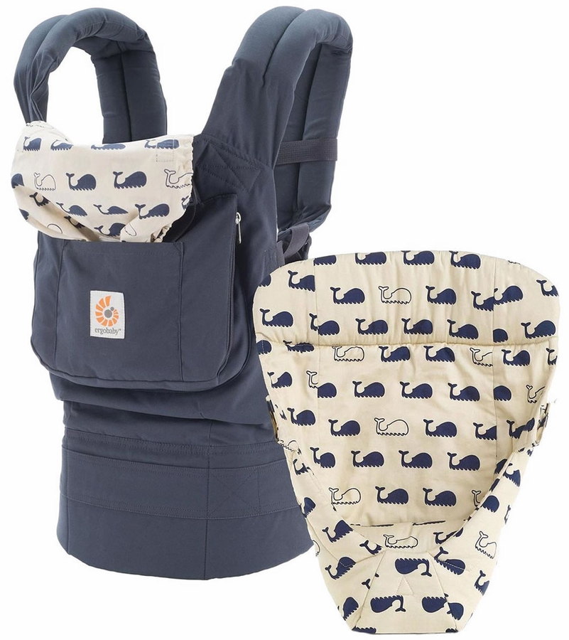Ergobaby Original Bundle of Joy Baby Carrier with Easy Snug Insert Marine