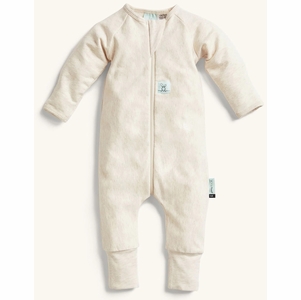 ergoPouch Layers Long Sleeve Romper 1.0 TOG - Oatmeal Marle, 0-3 Months