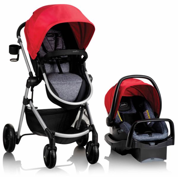 Evenflo Pivot Modular Travel System With Safemax Infant Car Seat Salsa